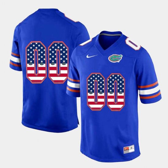 Men's Florida Gators #00 Customize NCAA Nike Royal Blue US Flag Fashion Authentic Stitched College Football Jersey BSC0862WG